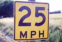 25 mph speed limit sign